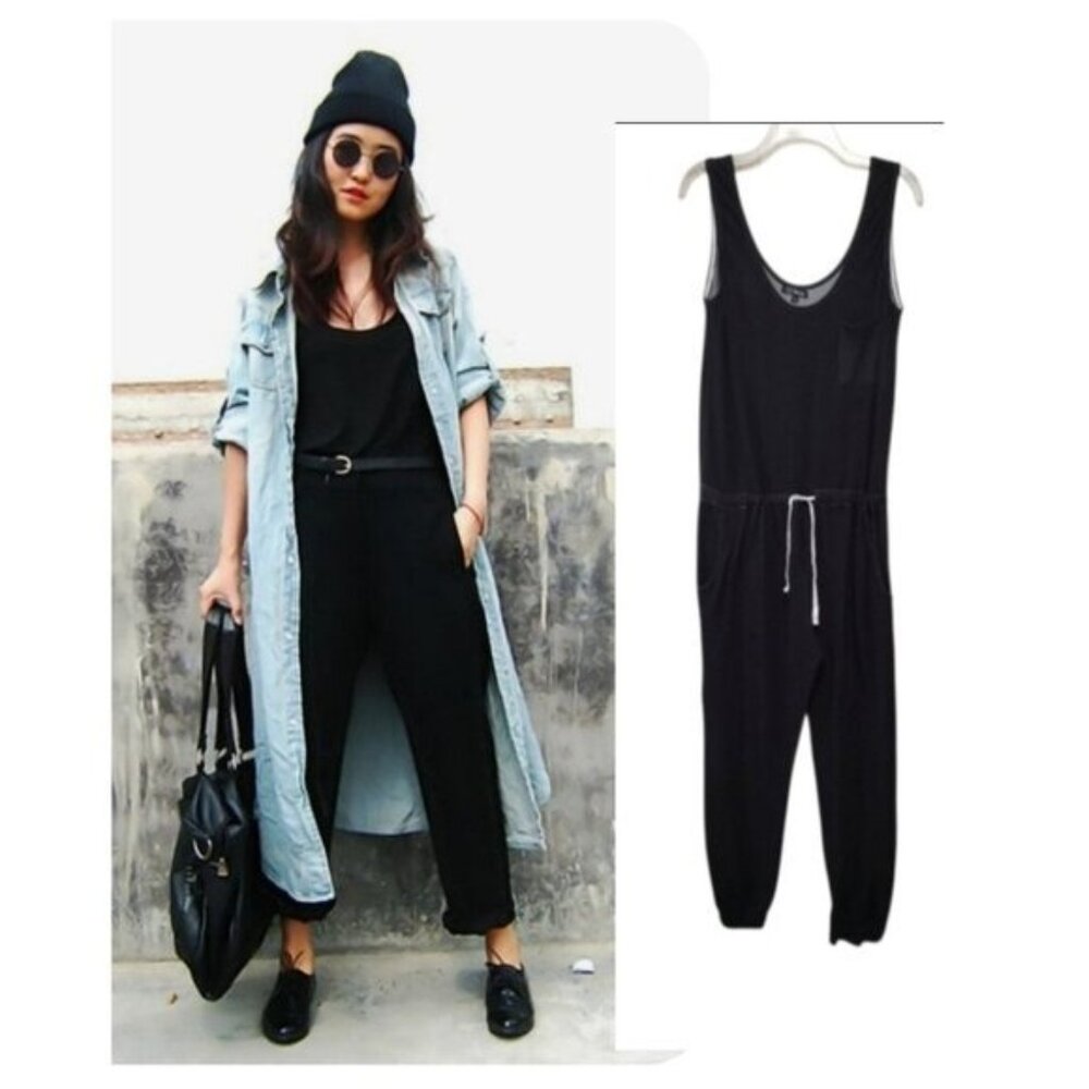 Ci Sono Jogger Jumpsuit Sweatshirt Drawstring Pockets L